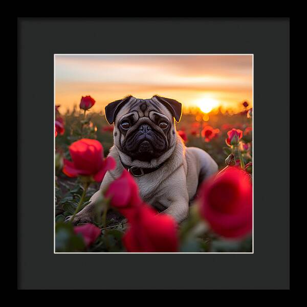 Pug Petals - Framed Print