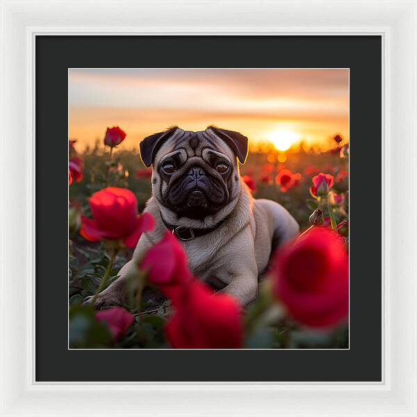 Pug Petals - Framed Print