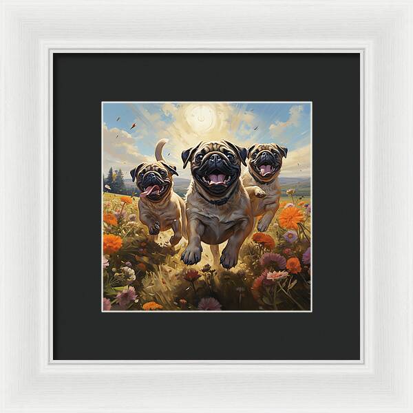Pug Power - Framed Print