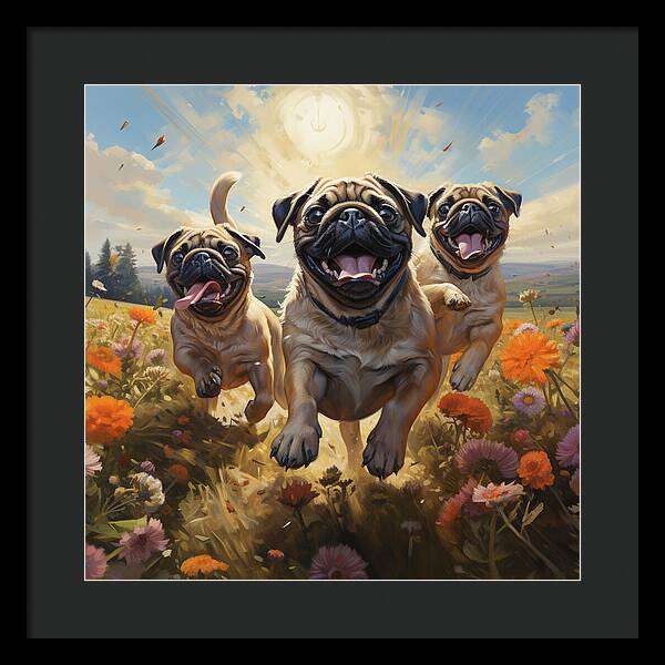Pug Power - Framed Print