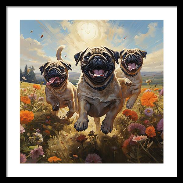 Pug Power - Framed Print