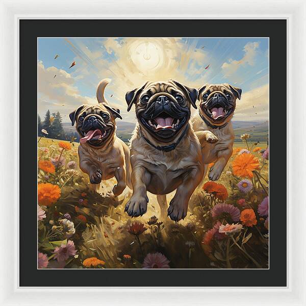 Pug Power - Framed Print