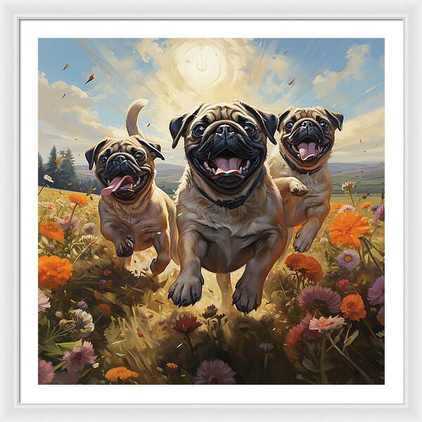 Pug Power - Framed Print