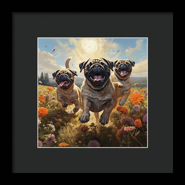 Pug Power - Framed Print