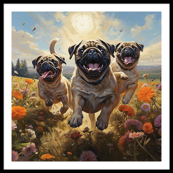 Pug Power - Framed Print