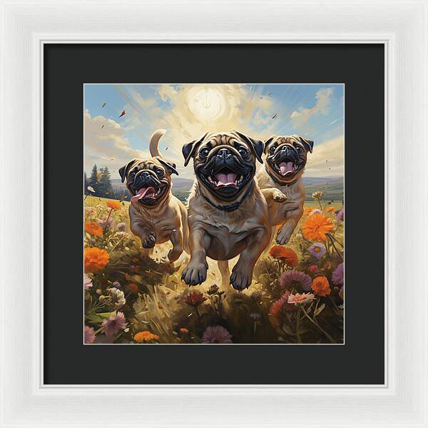 Pug Power - Framed Print