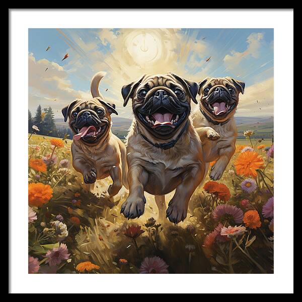 Pug Power - Framed Print