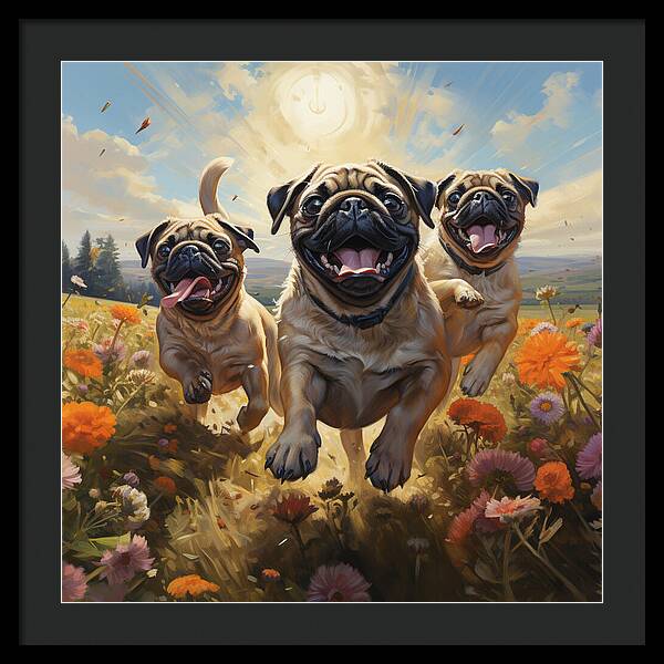 Pug Power - Framed Print