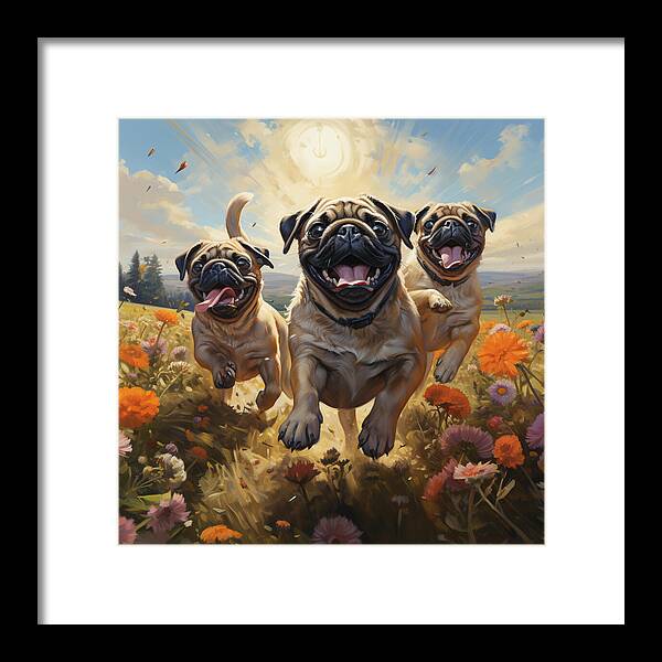 Pug Power - Framed Print