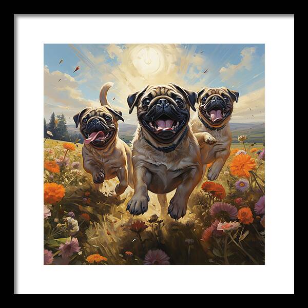 Pug Power - Framed Print