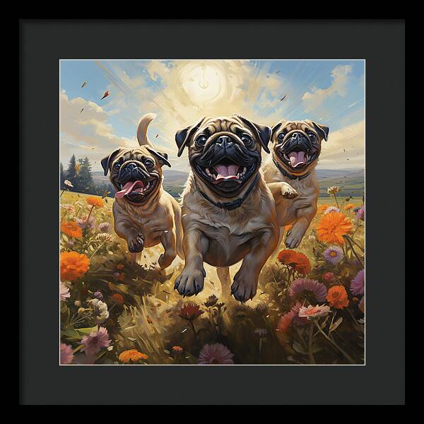 Pug Power - Framed Print