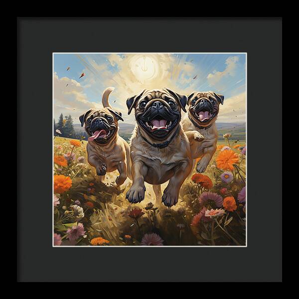 Pug Power - Framed Print