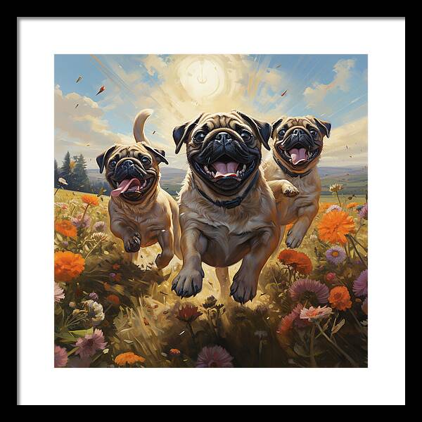 Pug Power - Framed Print