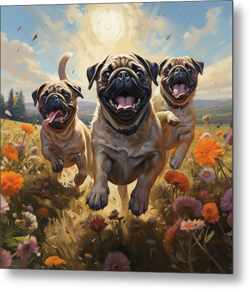 Pug Power - Metal Print