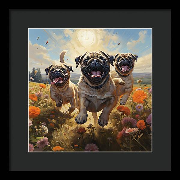 Pug Power - Framed Print