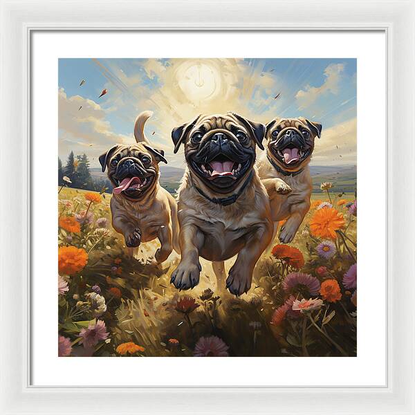 Pug Power - Framed Print