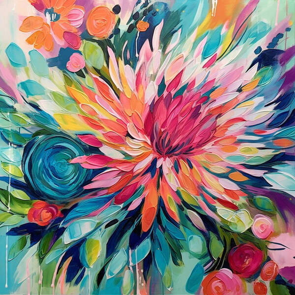 Radiant Floral Rhapsody - Art Print