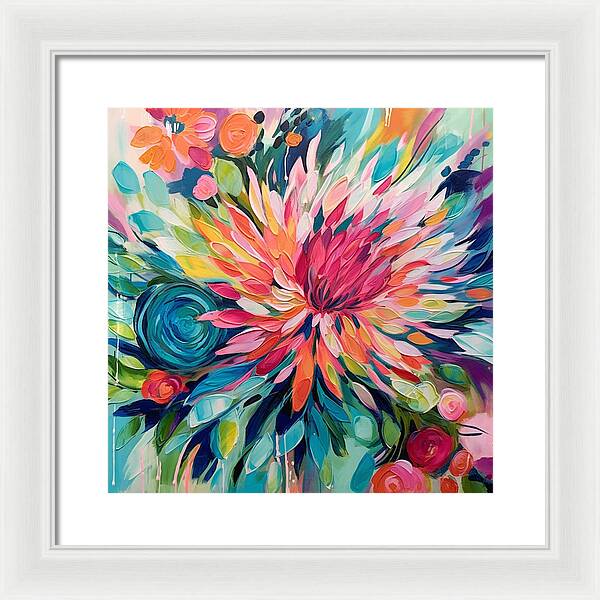 Radiant Floral Rhapsody - Framed Print