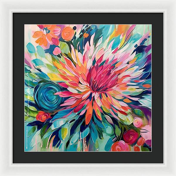 Radiant Floral Rhapsody - Framed Print