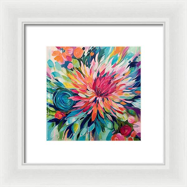 Radiant Floral Rhapsody - Framed Print