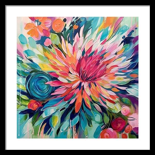 Radiant Floral Rhapsody - Framed Print