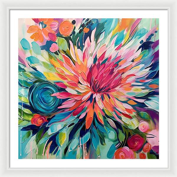 Radiant Floral Rhapsody - Framed Print