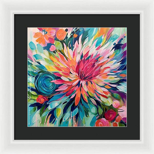 Radiant Floral Rhapsody - Framed Print