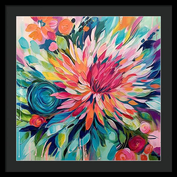 Radiant Floral Rhapsody - Framed Print