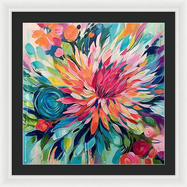Radiant Floral Rhapsody - Framed Print