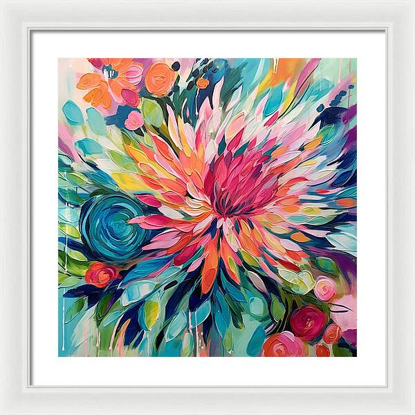 Radiant Floral Rhapsody - Framed Print
