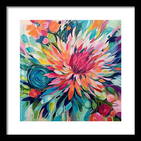 Radiant Floral Rhapsody - Framed Print