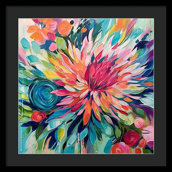 Radiant Floral Rhapsody - Framed Print