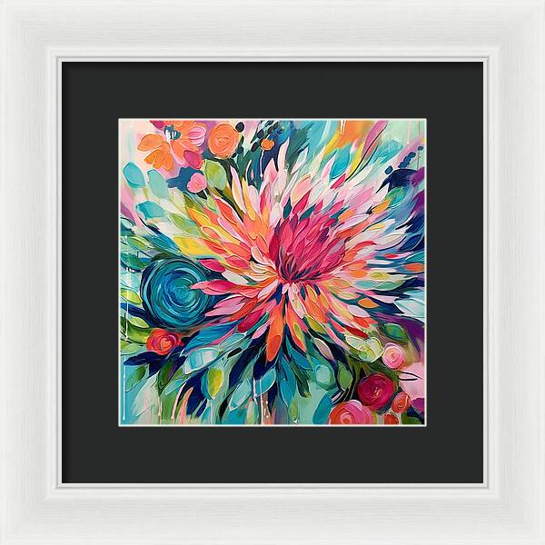 Radiant Floral Rhapsody - Framed Print