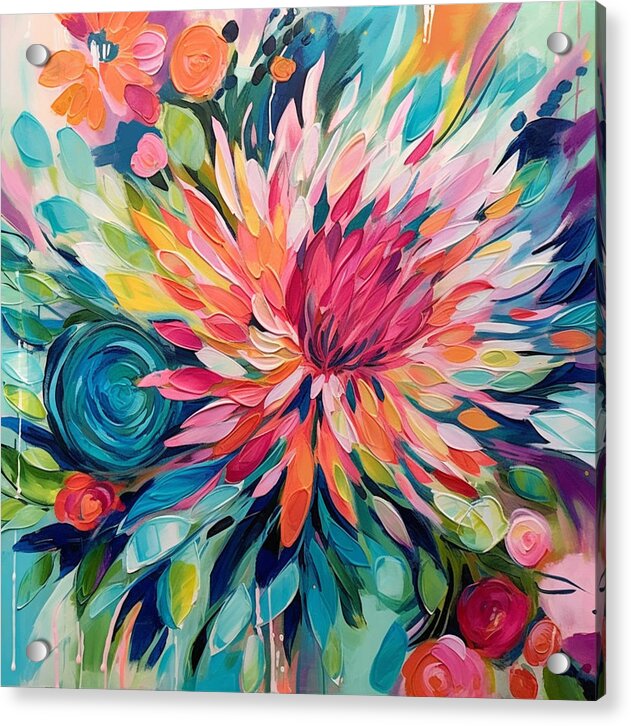 Radiant Floral Rhapsody - Acrylic Print