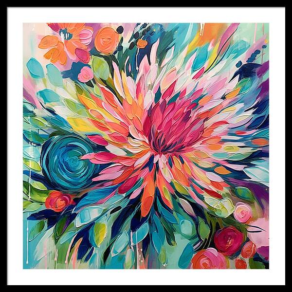 Radiant Floral Rhapsody - Framed Print