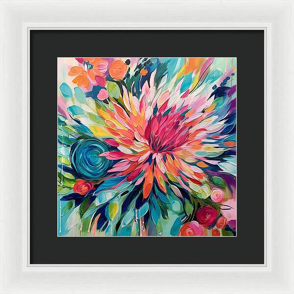 Radiant Floral Rhapsody - Framed Print