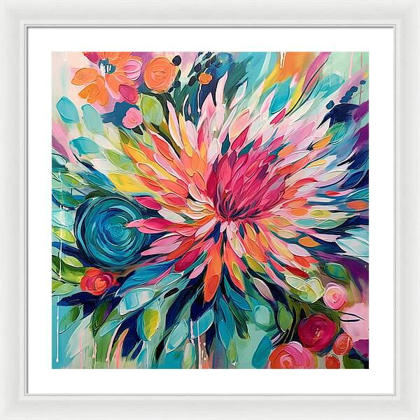Radiant Floral Rhapsody - Framed Print