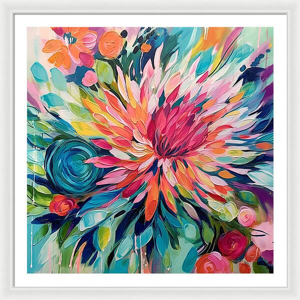 Radiant Floral Rhapsody - Framed Print