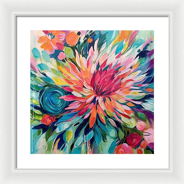 Radiant Floral Rhapsody - Framed Print