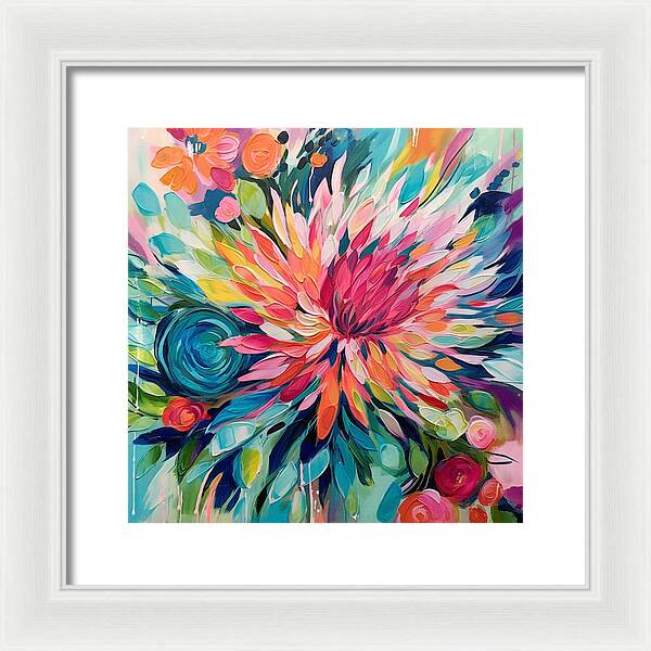 Radiant Floral Rhapsody - Framed Print