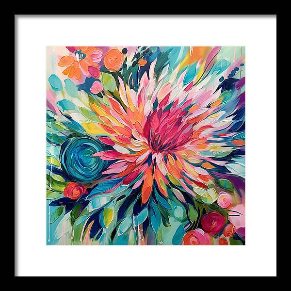 Radiant Floral Rhapsody - Framed Print