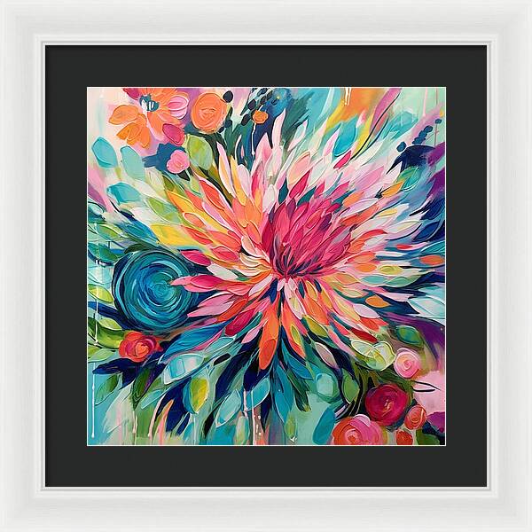Radiant Floral Rhapsody - Framed Print