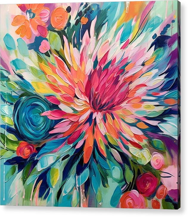 Radiant Floral Rhapsody - Acrylic Print