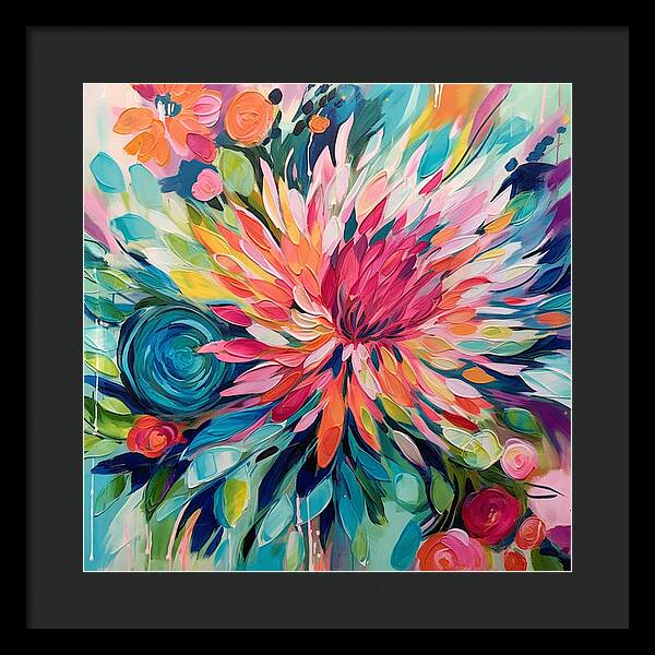 Radiant Floral Rhapsody - Framed Print
