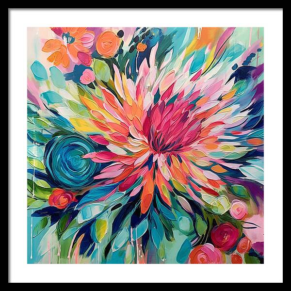 Radiant Floral Rhapsody - Framed Print