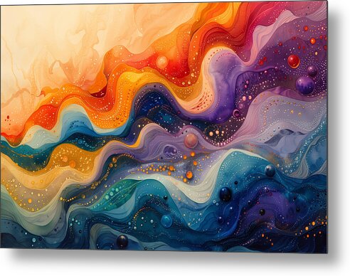Radiant Ripples - Metal Print