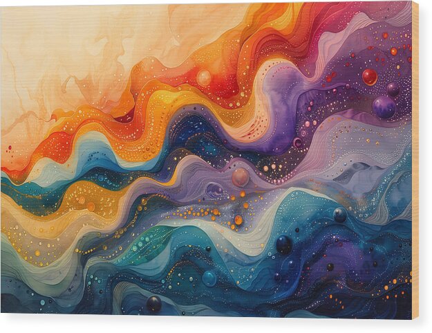 Radiant Ripples - Wood Print