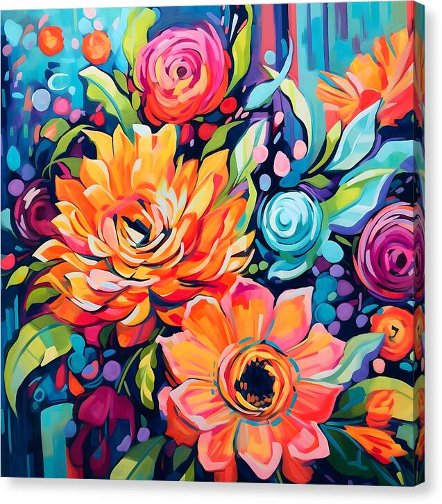 Rainbow Bouquet - Canvas Print
