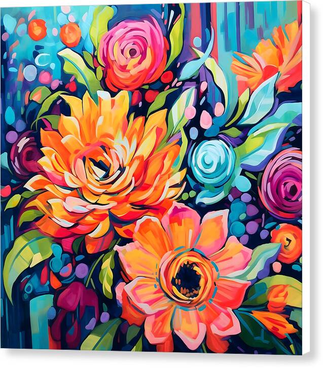 Rainbow Bouquet - Canvas Print