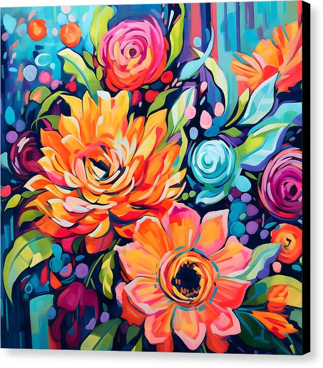 Rainbow Bouquet - Canvas Print
